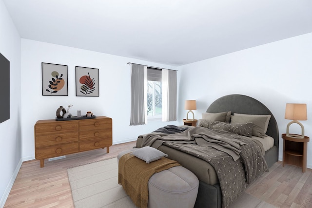 bedroom featuring light hardwood / wood-style flooring