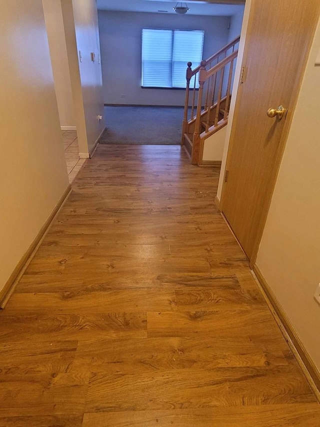 hall featuring light hardwood / wood-style floors