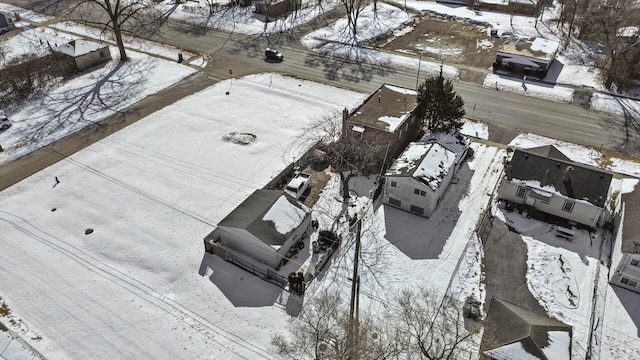 view of snowy aerial view