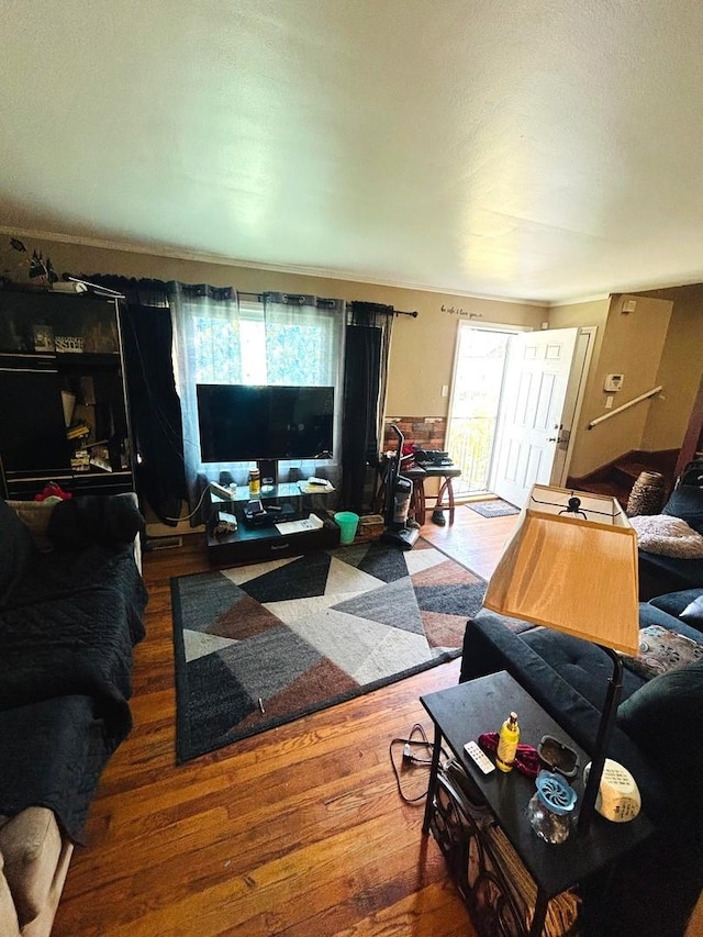 living room featuring hardwood / wood-style floors