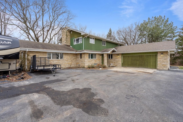 view of front of house with a garage