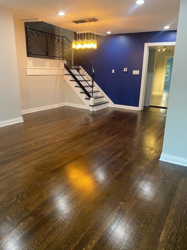 interior space featuring dark wood-type flooring