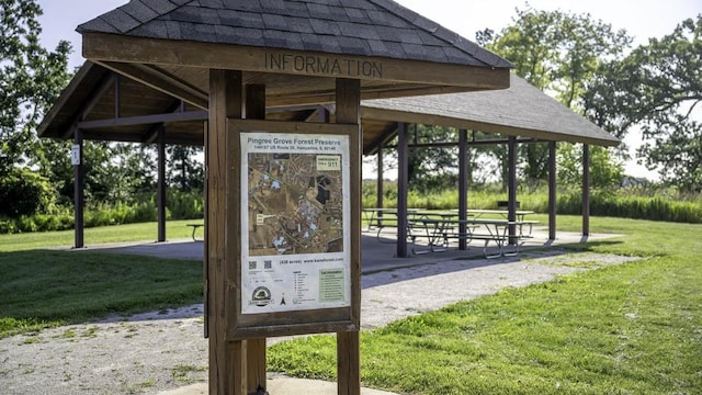 view of community with a gazebo and a yard