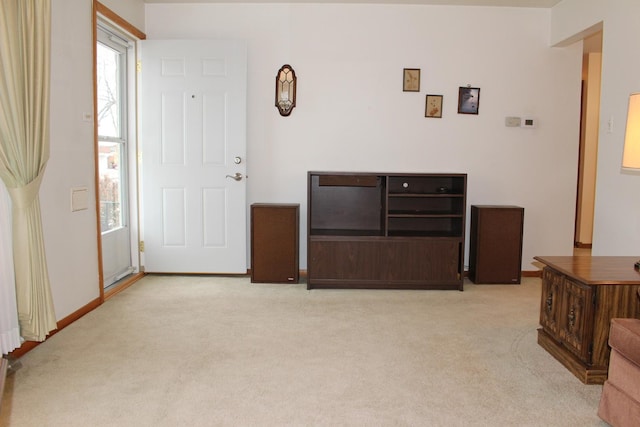 entrance foyer with light carpet