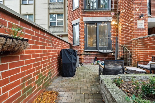 view of patio featuring grilling area