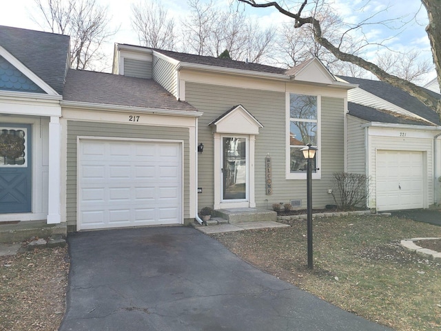 view of front facade with a garage