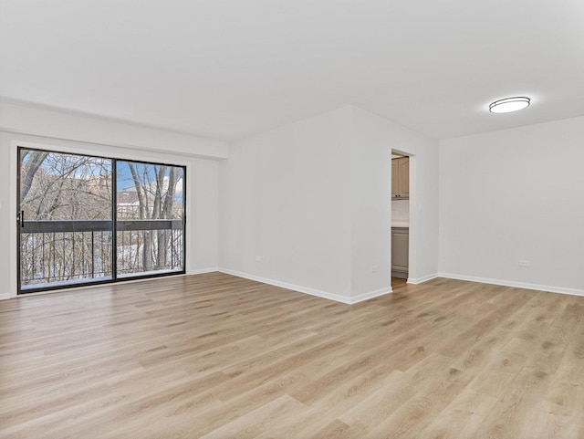 empty room featuring light hardwood / wood-style flooring