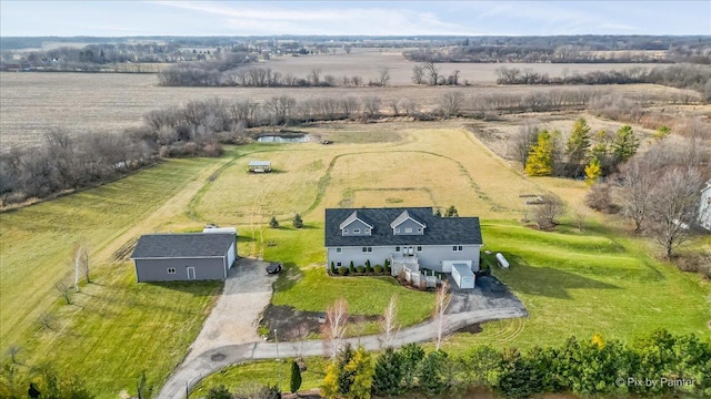 bird's eye view featuring a rural view