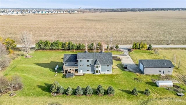 aerial view with a rural view