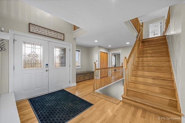 entryway featuring light wood-type flooring