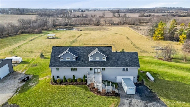 bird's eye view with a rural view