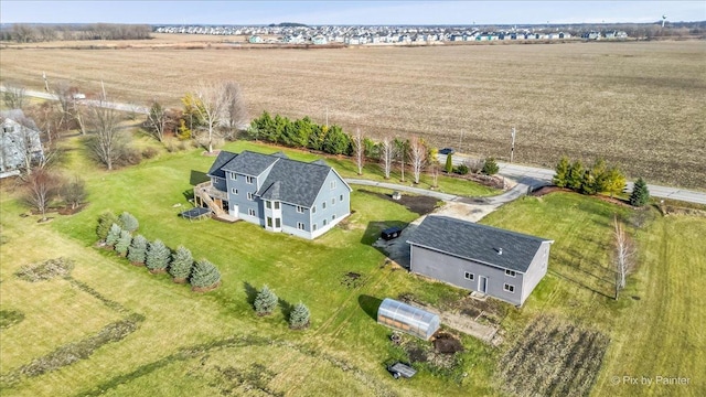 drone / aerial view with a rural view