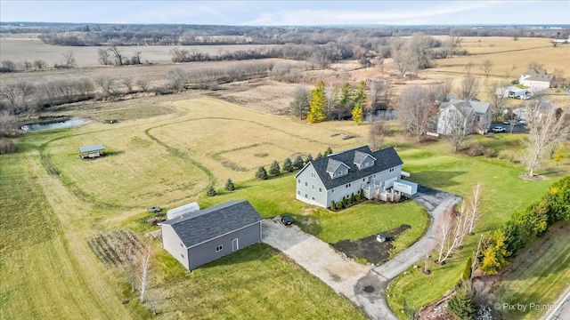 drone / aerial view featuring a rural view