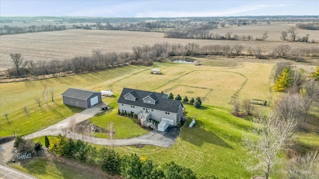 bird's eye view with a rural view