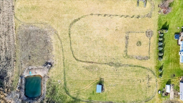 aerial view with a rural view