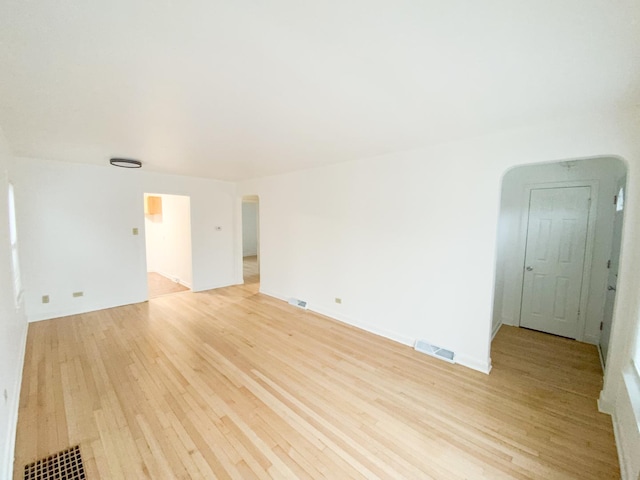 empty room featuring light wood-type flooring