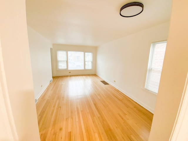 spare room featuring wood-type flooring and a wealth of natural light