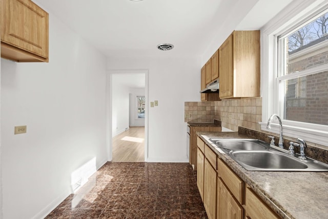 kitchen with sink and backsplash