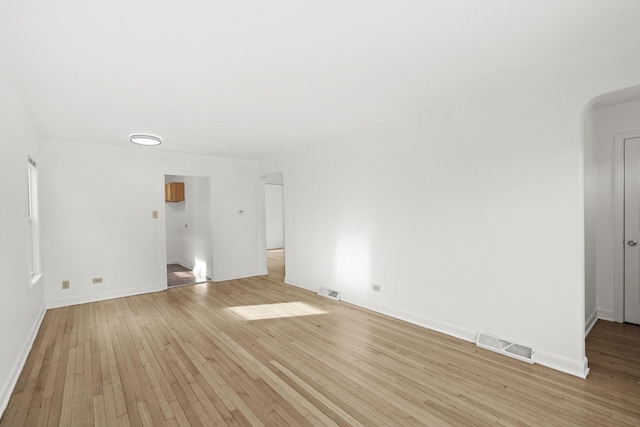 empty room featuring light wood-type flooring