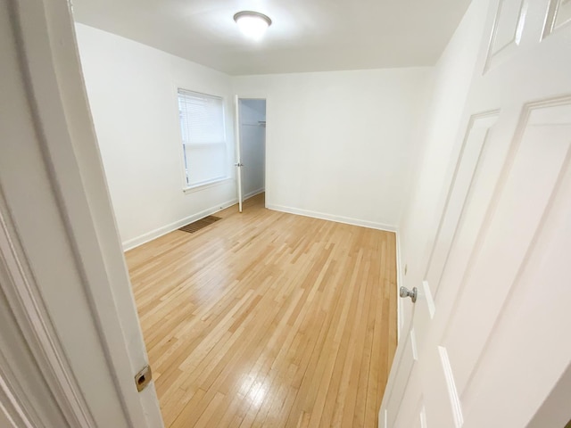 empty room featuring light wood-type flooring