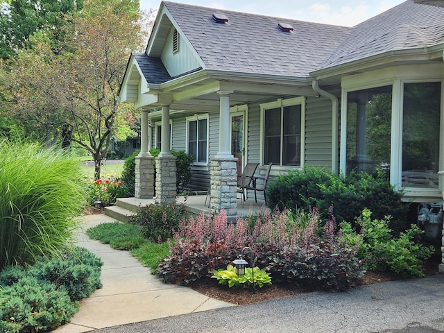 exterior space with a porch