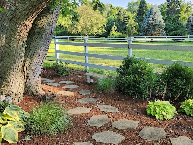 view of yard featuring a rural view