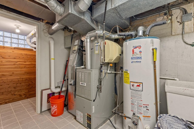 utilities featuring heating unit and water heater