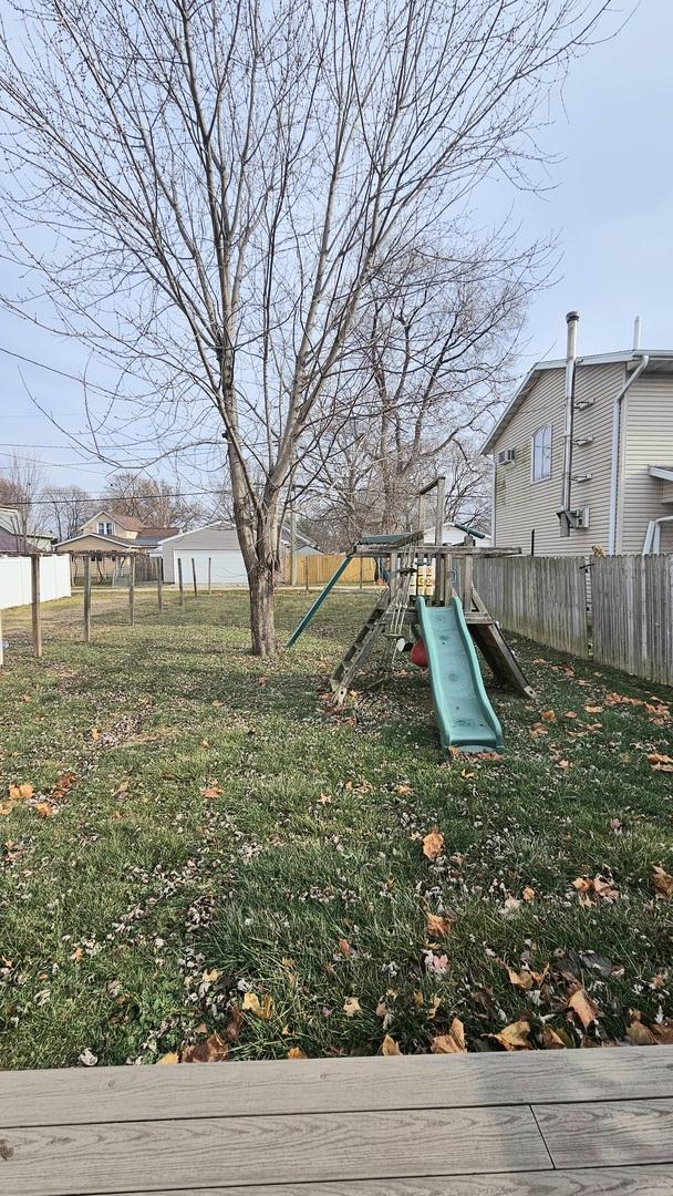 view of yard with a playground