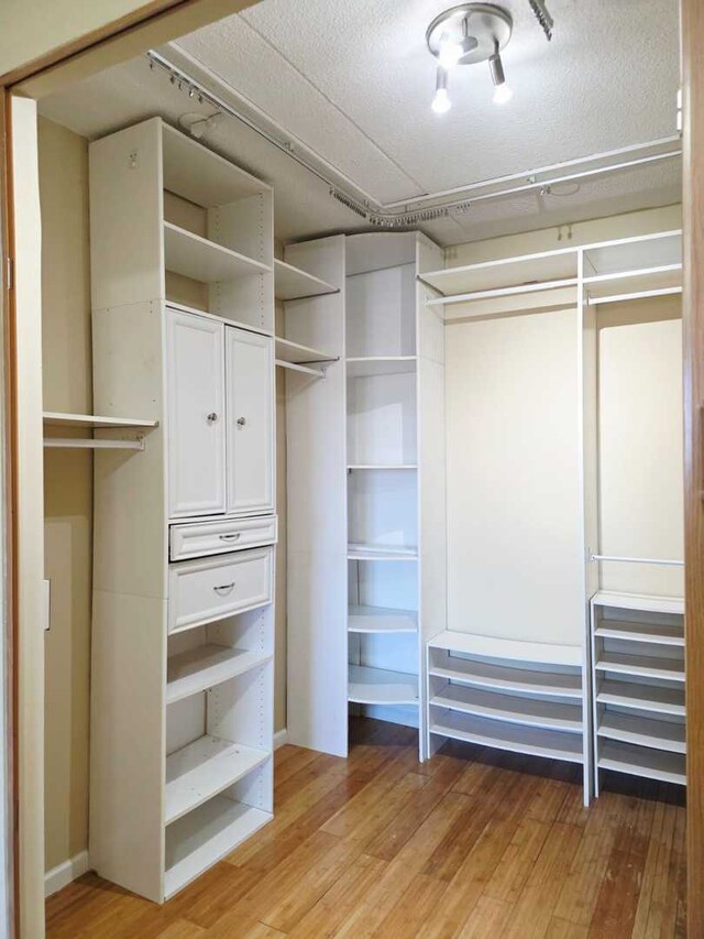 spacious closet with light wood finished floors