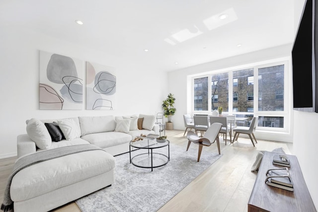 living room featuring light hardwood / wood-style floors