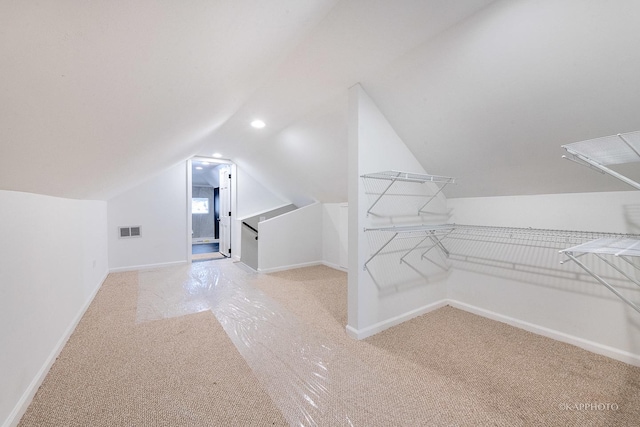 interior space with vaulted ceiling