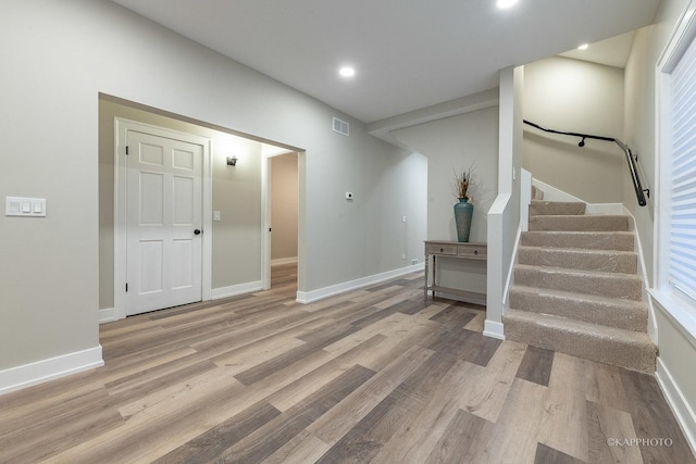 entryway featuring light hardwood / wood-style flooring