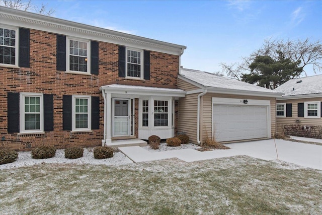 view of front of house with a garage