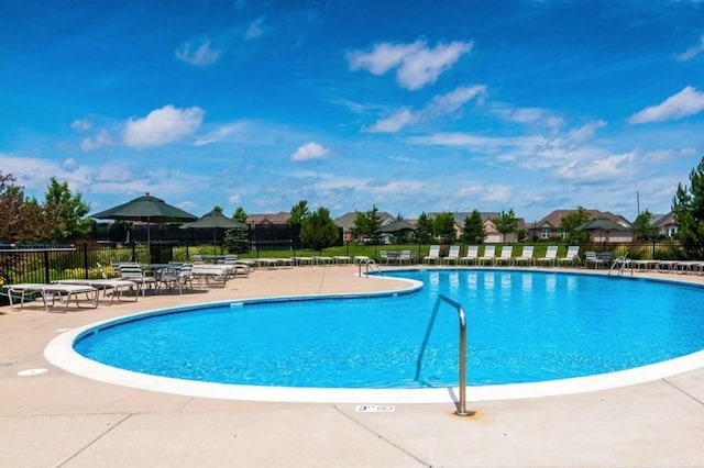 view of pool featuring a patio area