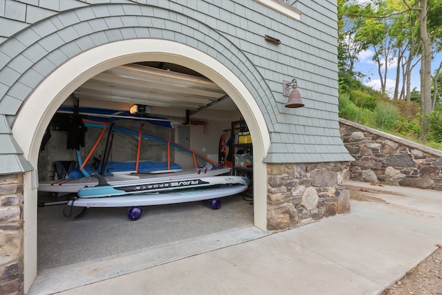 view of garage