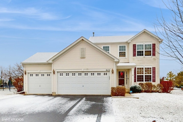 view of property with a garage