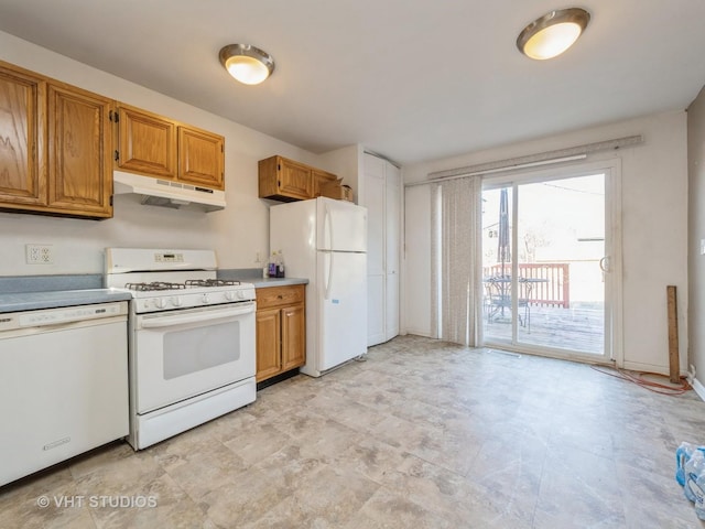 kitchen with white appliances