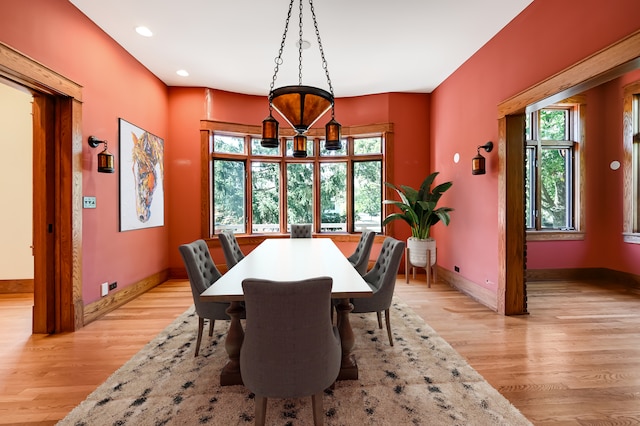 dining room featuring light hardwood / wood-style floors