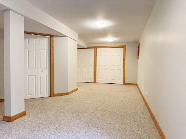 basement featuring carpet