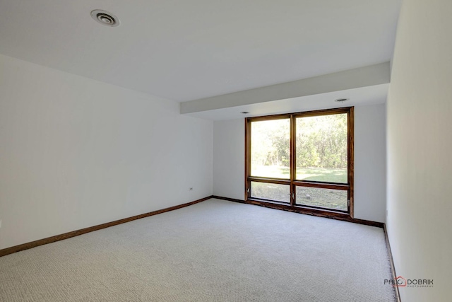 empty room featuring light carpet