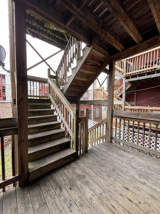7628 S Essex Ave Unit 1N, Chicago, IL 60649 - wooden deck featuring stairway