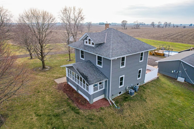 aerial view featuring a rural view