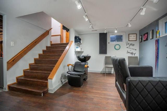 interior space featuring wood-type flooring