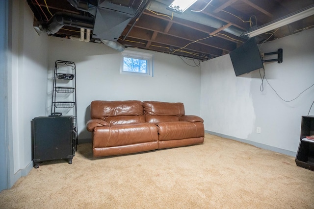 living room featuring carpet flooring