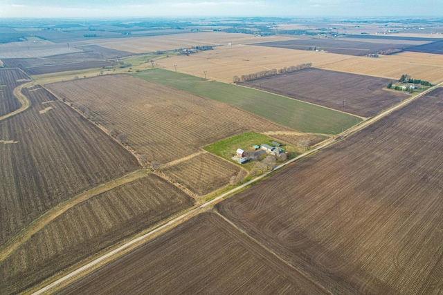 aerial view featuring a rural view