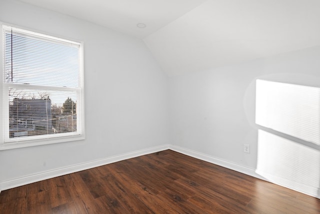 bonus room featuring hardwood / wood-style flooring and lofted ceiling