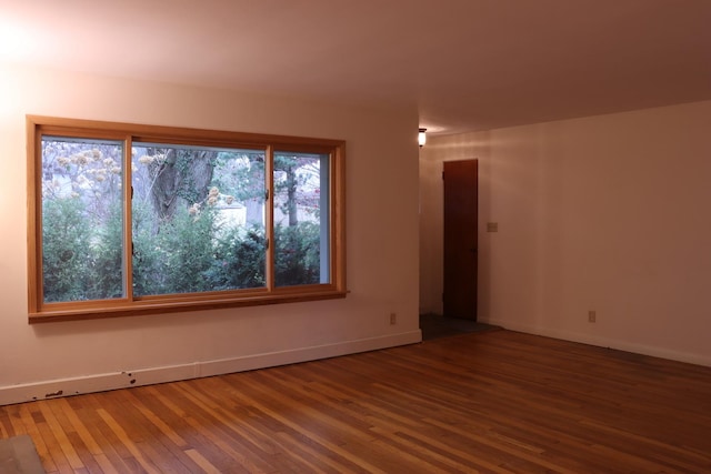 spare room with wood-type flooring