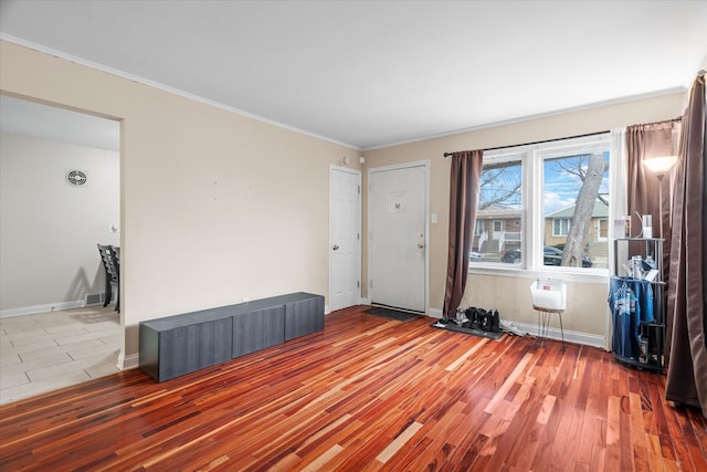 spare room with hardwood / wood-style flooring