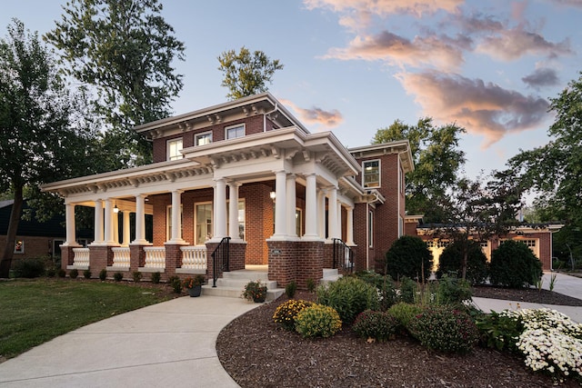 view of front of property with covered porch