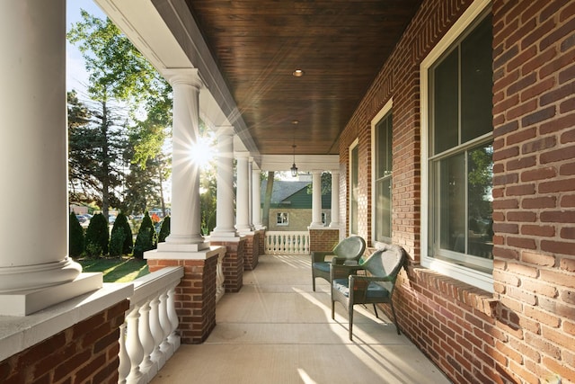 view of patio with a porch